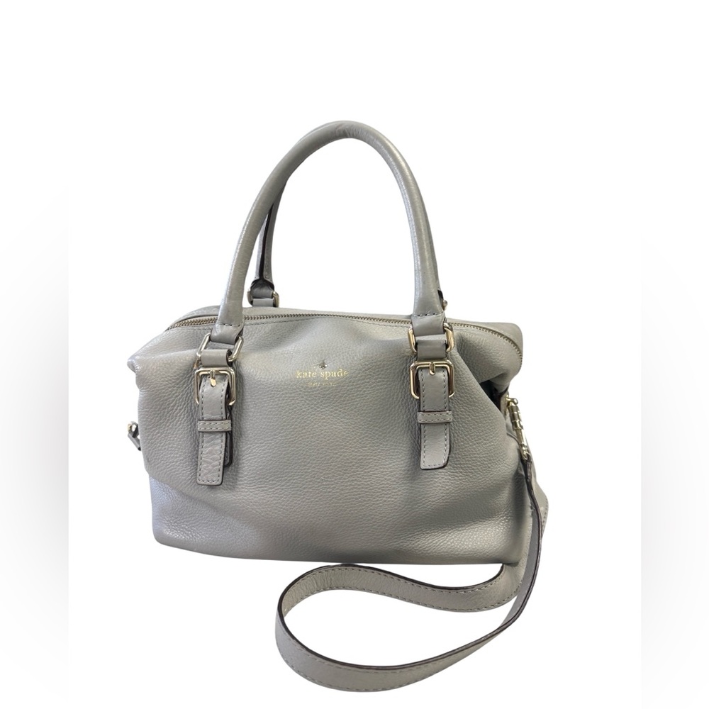 Kate Spade New York Light Gray Pebble Leather Satchel